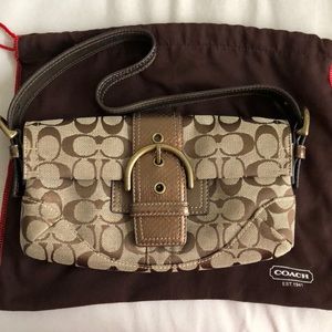Coach Signature Canvas/Snakeskin Purse